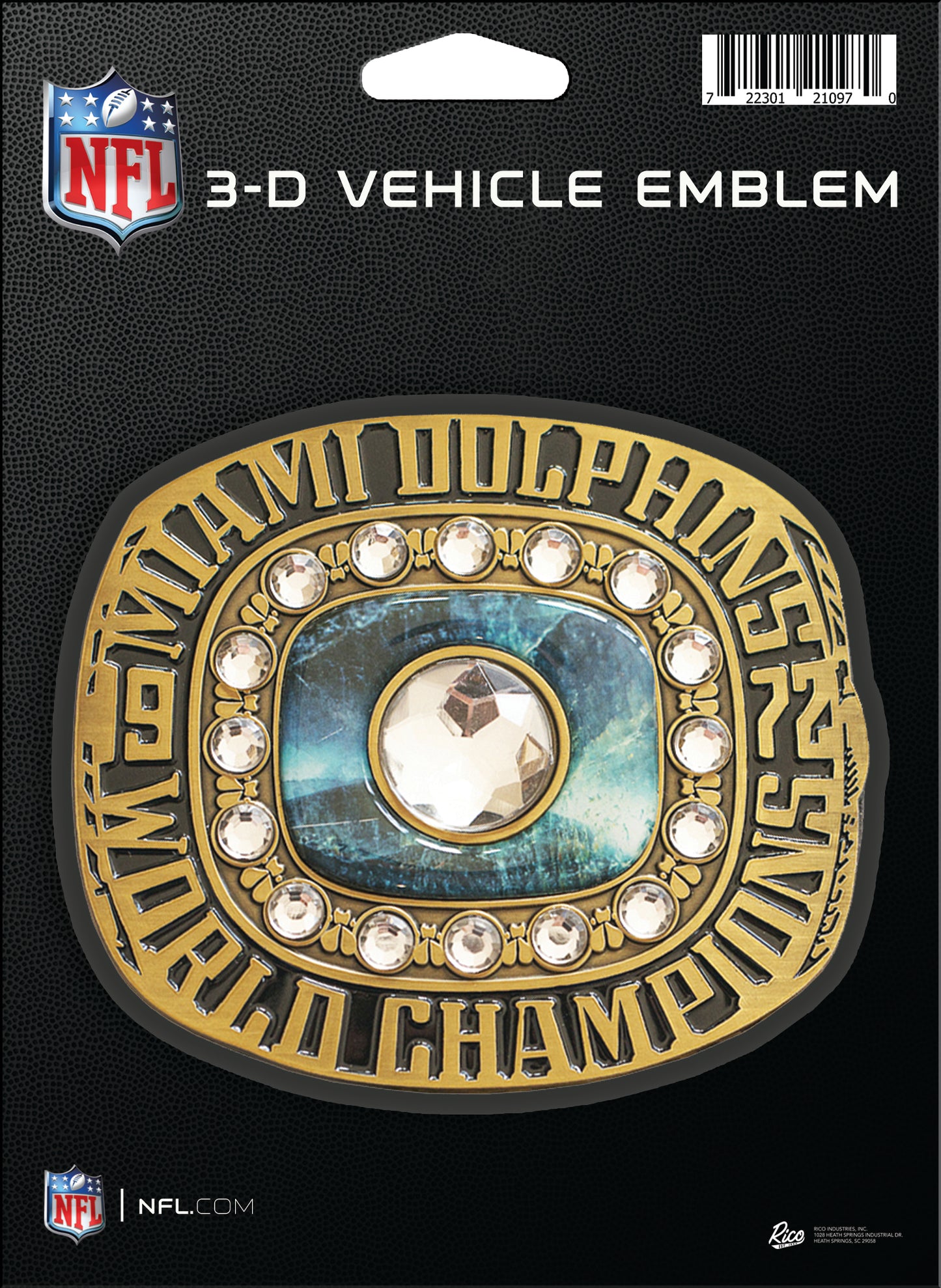 Miami Dolphins SB VII Championship Ring Vehicle Emblem – Bling Badge